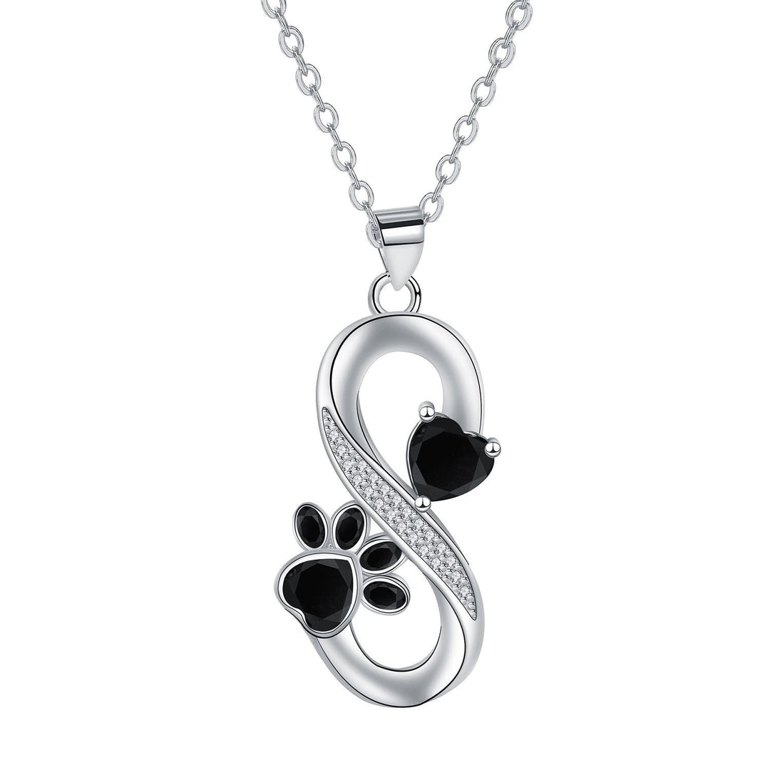 Collier Infini Coeurs avec Empreinte de Patte