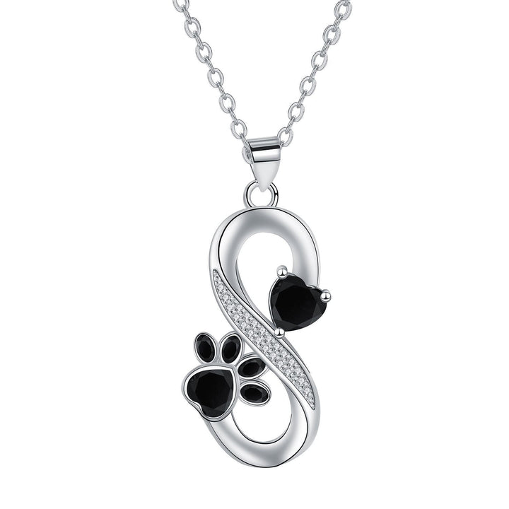 Collier Infini Coeurs avec Empreinte de Patte