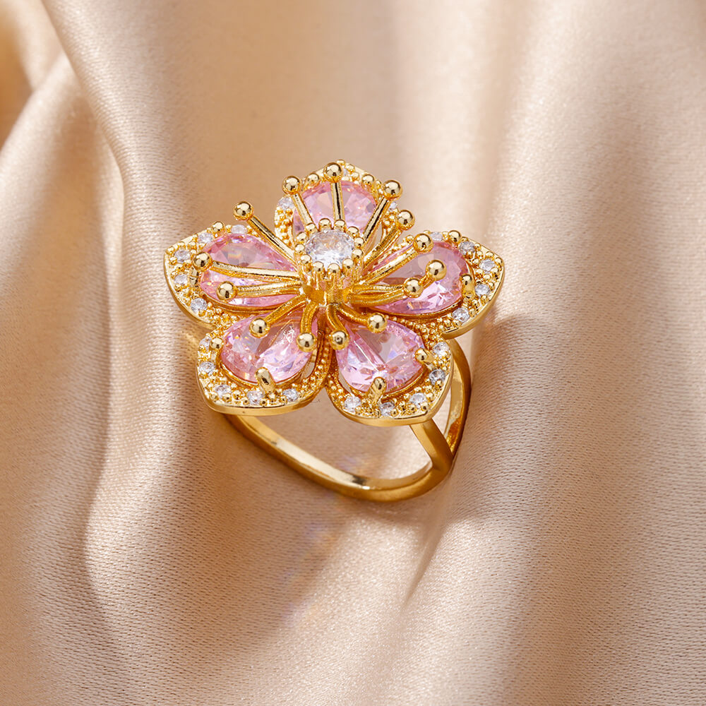 Bague Majesté en Cristal Rose