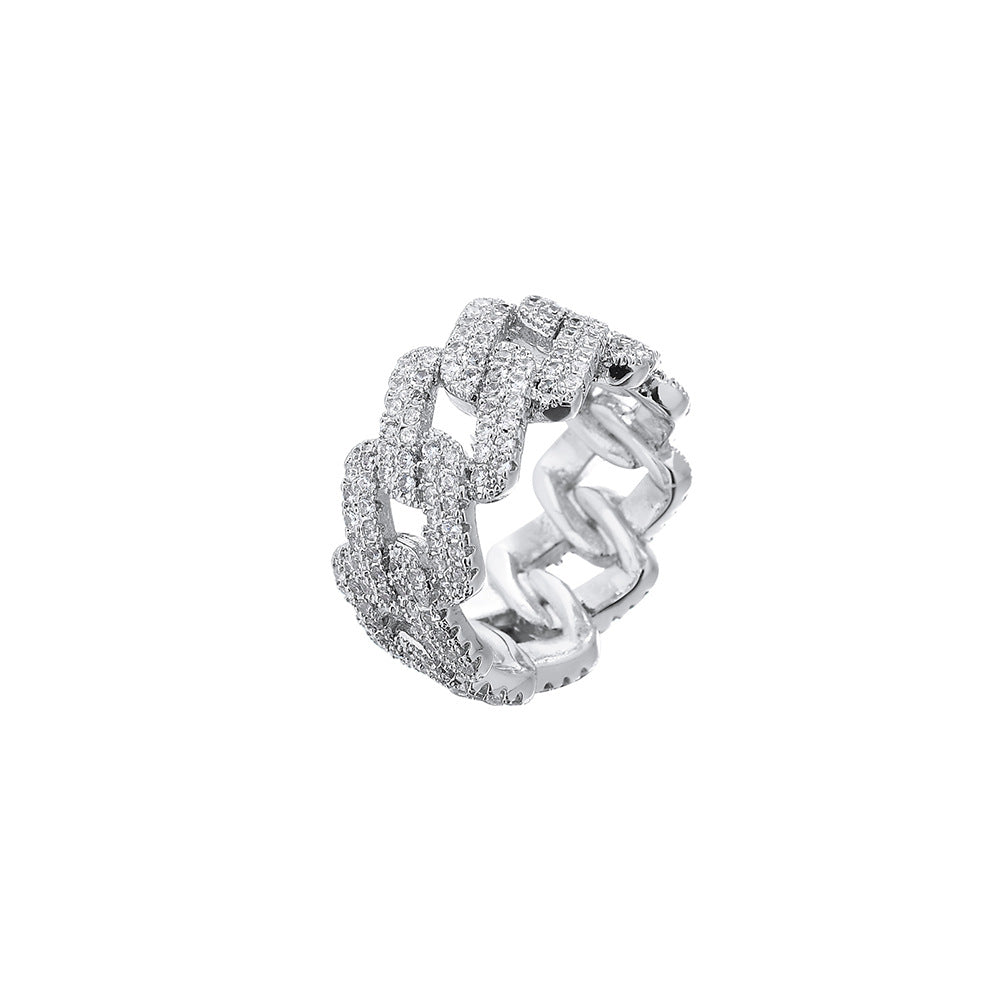 Bague Élégante en Or et Argent Sertie de Zirconia