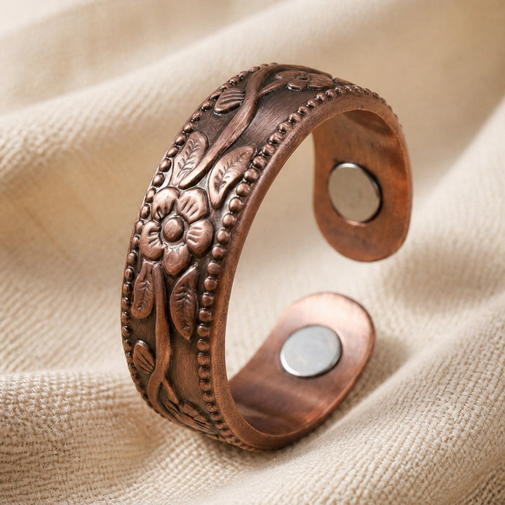Bague Déclaration en Cuivre Fleurie