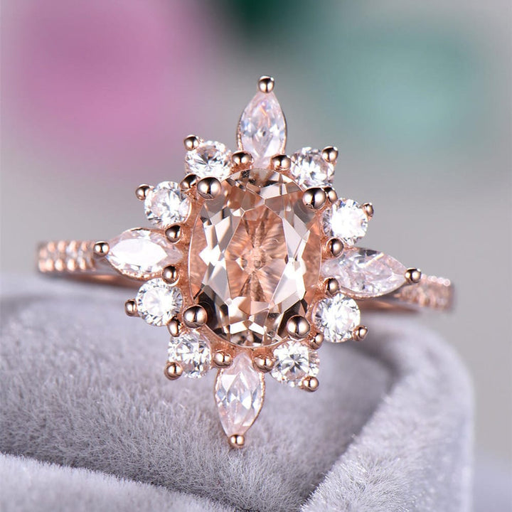 Bague de couronne en cluster luxueux