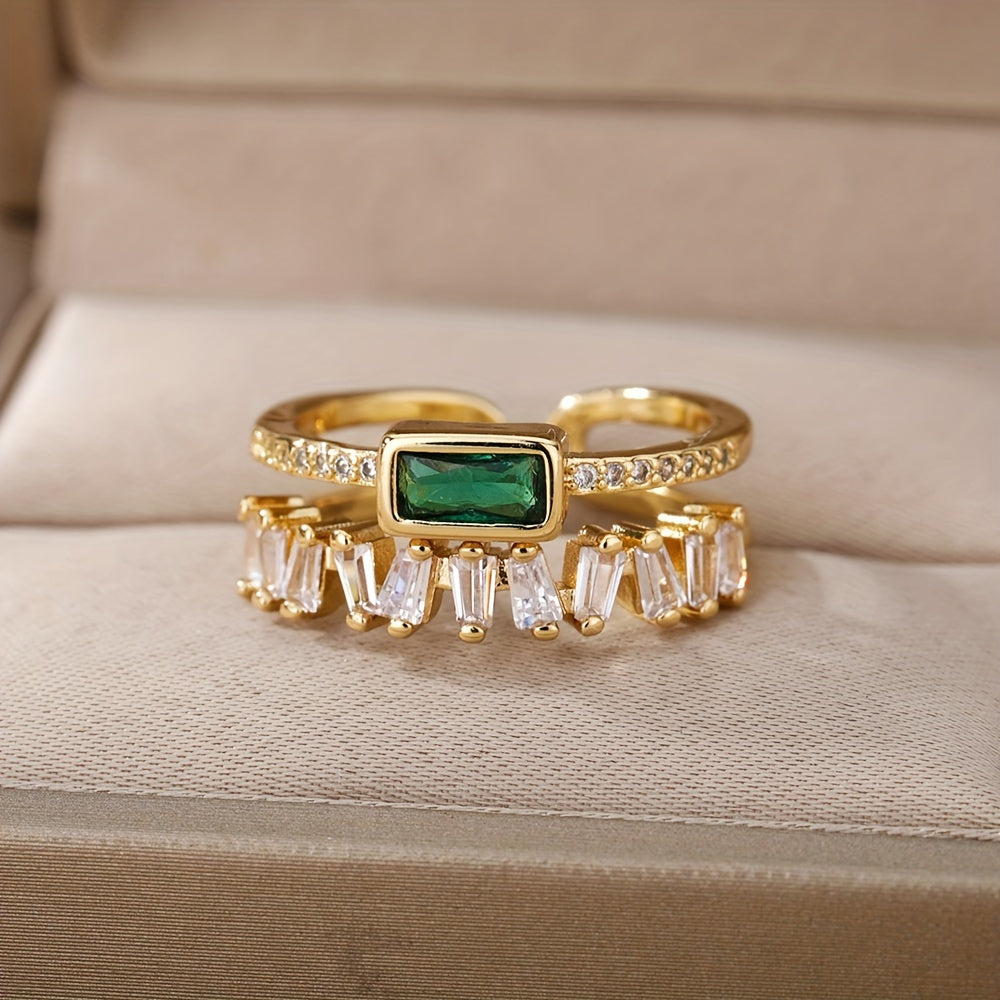 Bague Déclaration en Émeraude Entrelacée