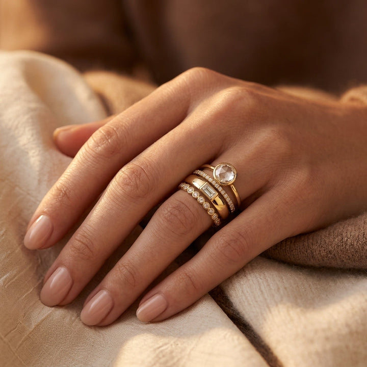 Ring Set with Gold Mounting