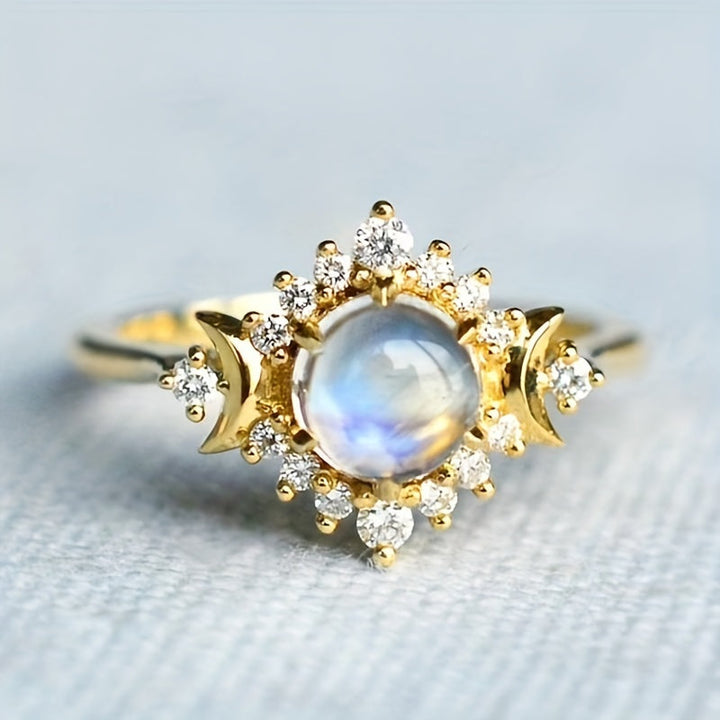 Bague bohémienne en pierre de lune à empiler