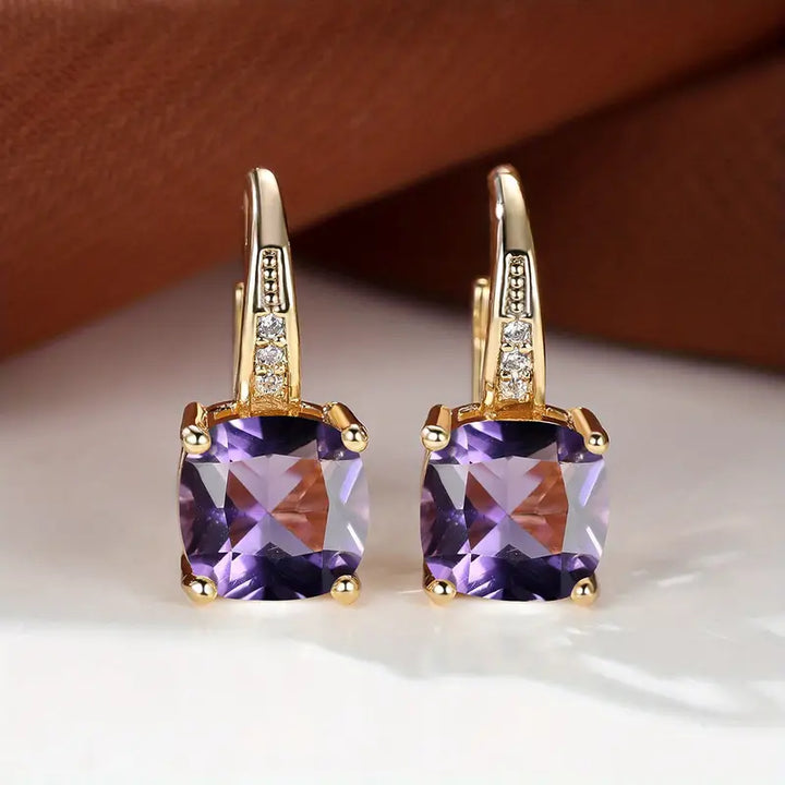 Mystical Stone Hoop Earrings | Gold