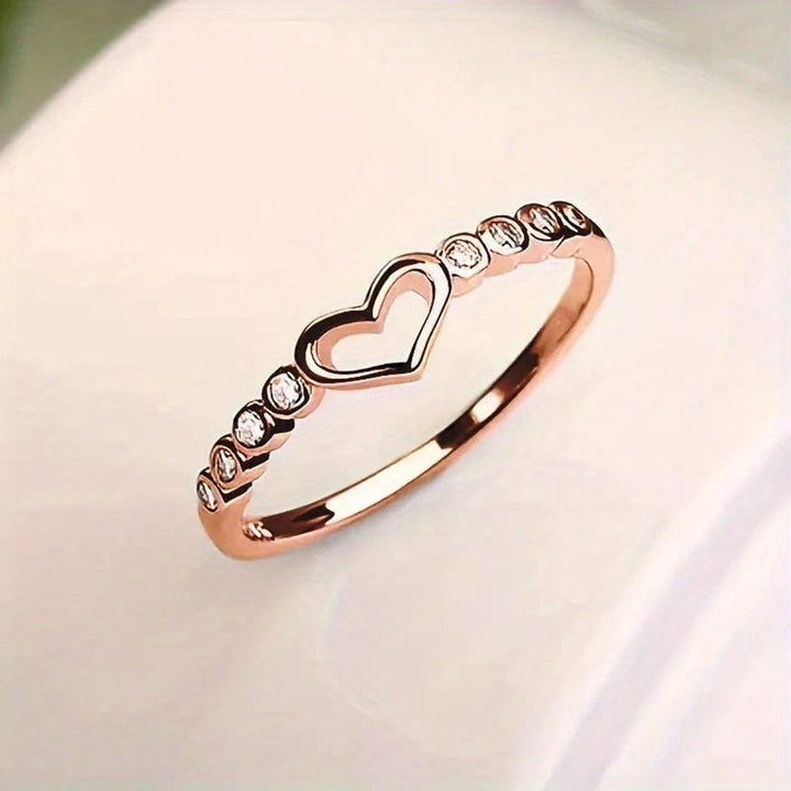 Bague Accent en Cristaux avec Cœur Ouvert