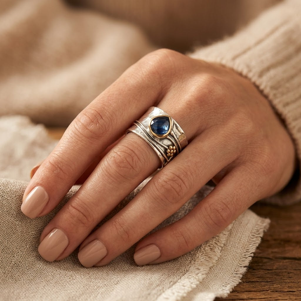 Accent Ring with Silver and Gold Setting