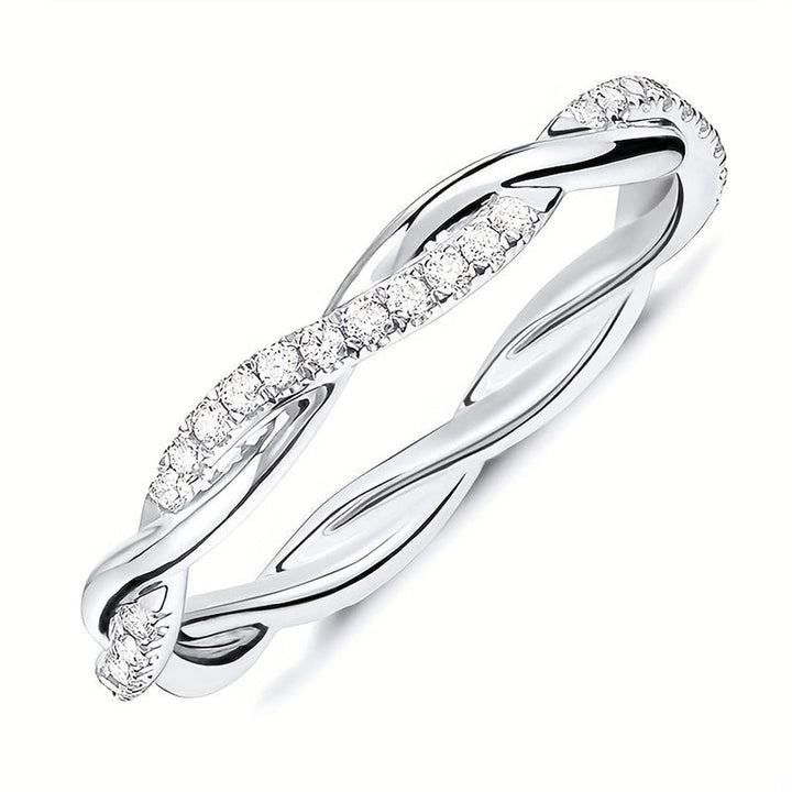 Bague Torsadée en Cristal Pavé