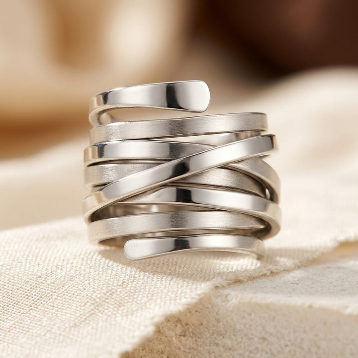 Multi-Band Wrap Ring in Silver