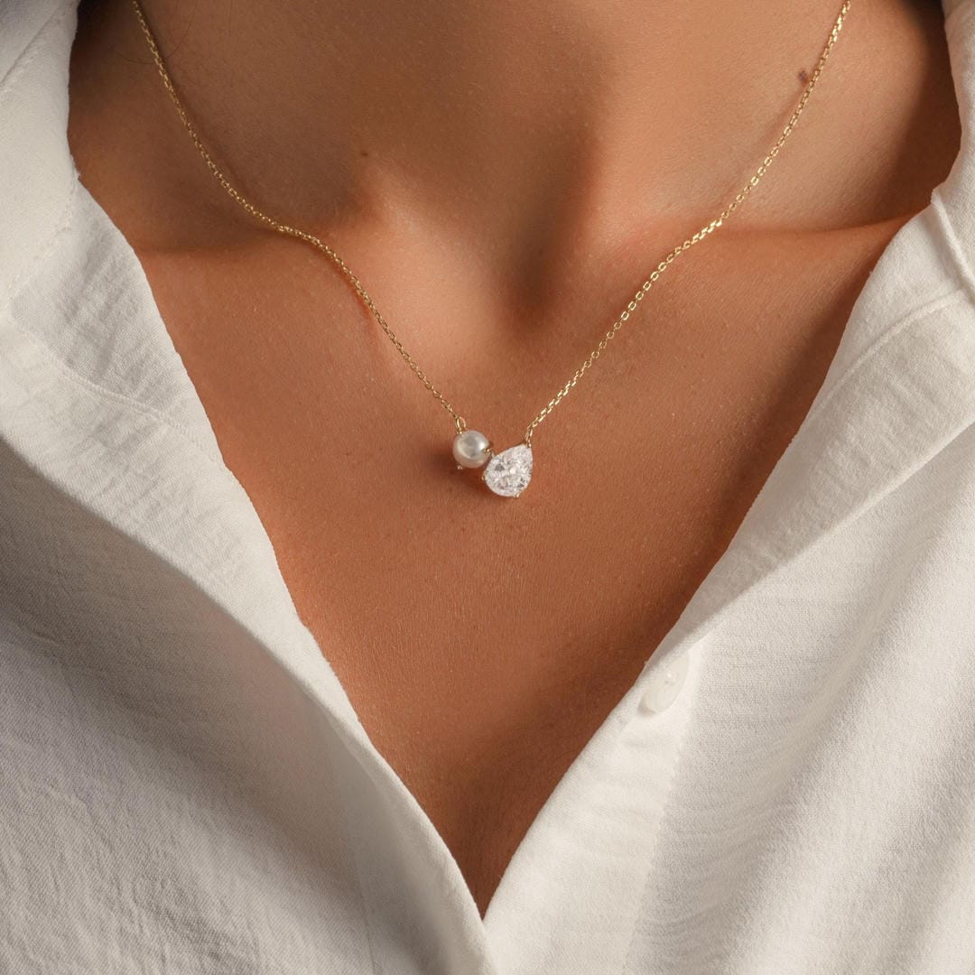 Collier Charme Duo Goutte de Perle