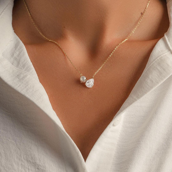 Collier Charme Duo Goutte de Perle