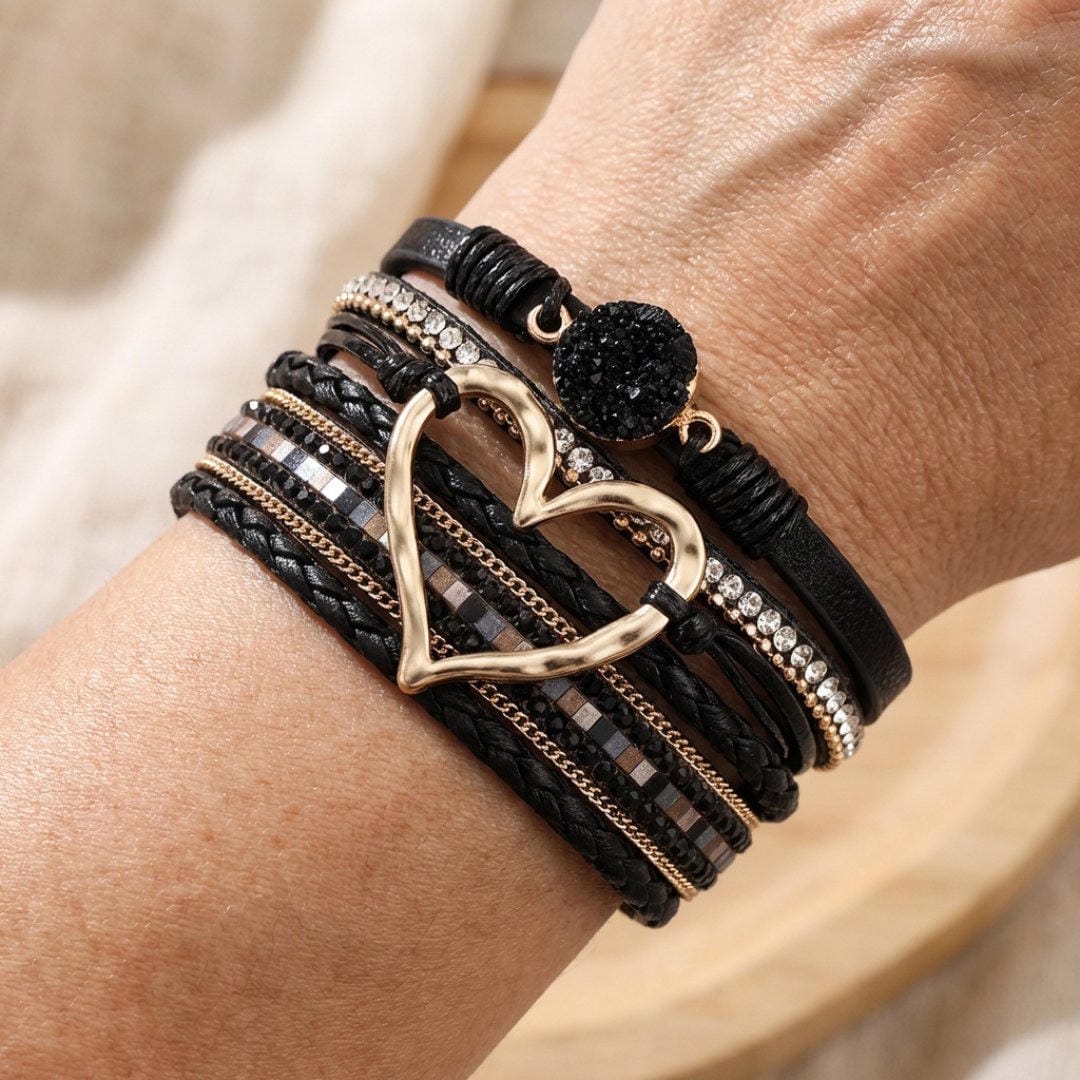 Bracelet bohème en cuir multi-couches