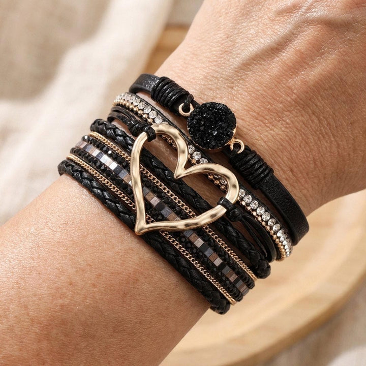 Bracelet bohème en cuir multi-couches
