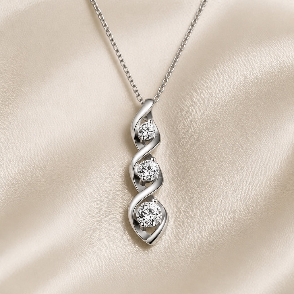 Collier Infini en Zirconium Or Blanc