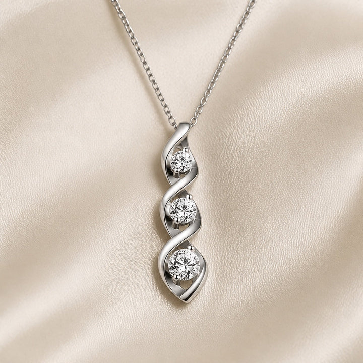 Collier Infini en Zirconium Or Blanc