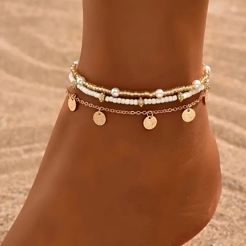 Ensemble de Bracelets de Cheville Bohème Côtier