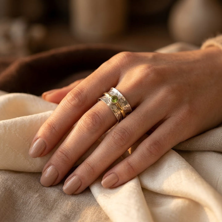 Rustic Silver and Gold Ring