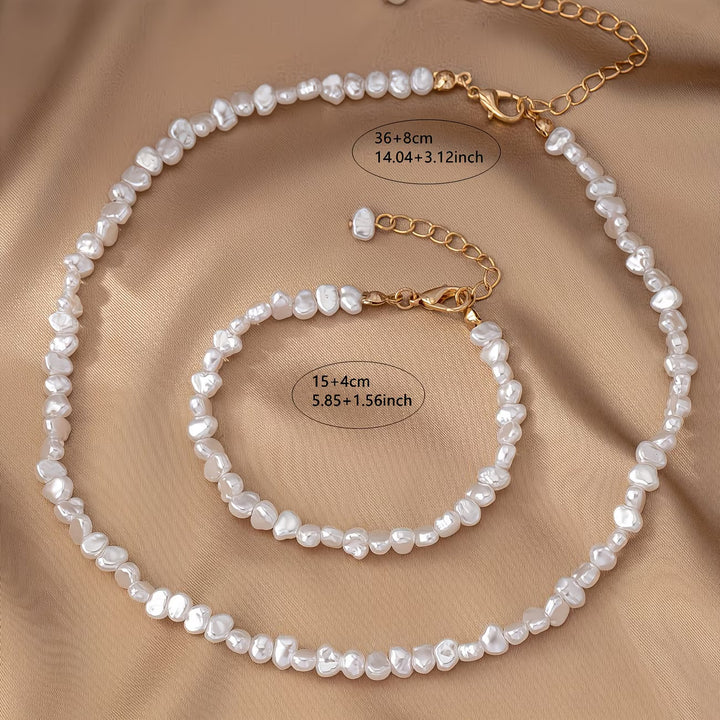 Baroque Pearl Necklace &amp; Bracelet Set
