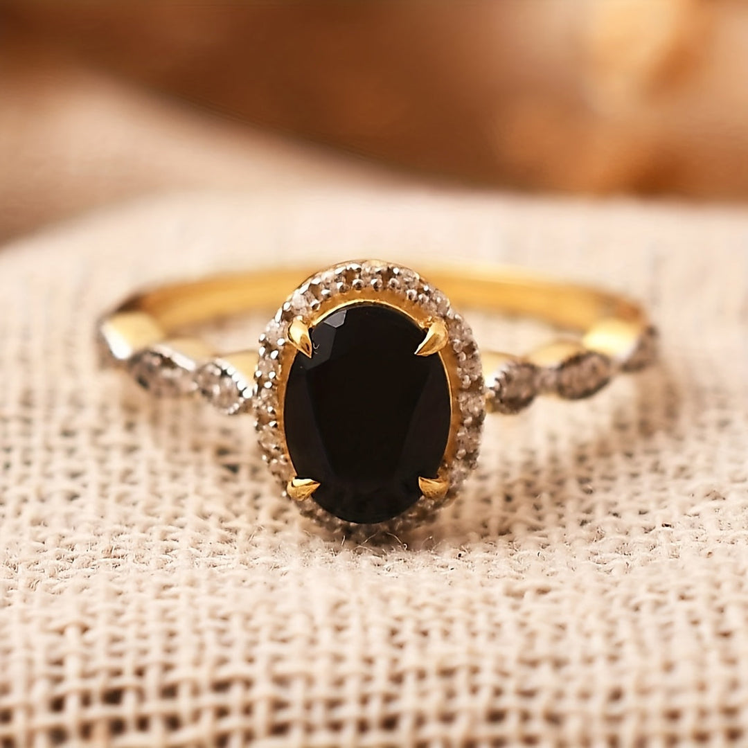 Bague de Luxe en Or et Onyx