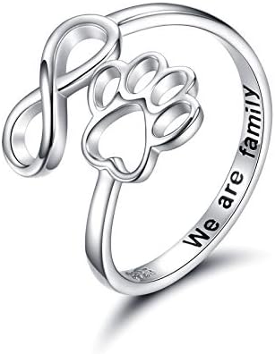 Bague Artisanale Patte et Cœur – Argent Sterling 925 Ajustable