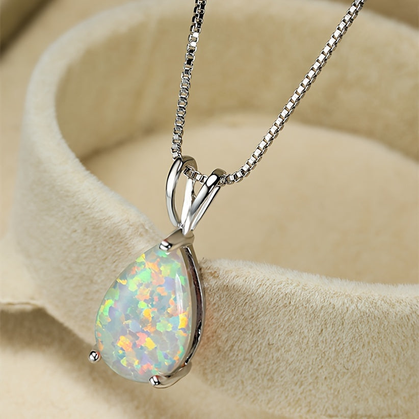Collier Pendentif Infini en Opale