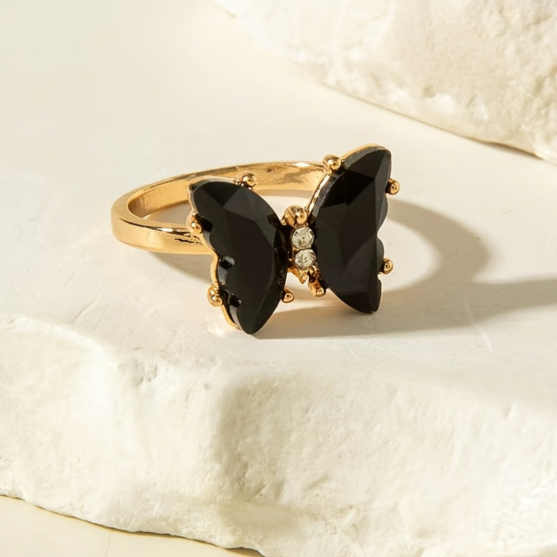 Bague Exquise Papillon Noir