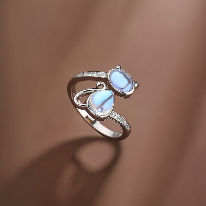 Bague enroulée avec Opale Chat