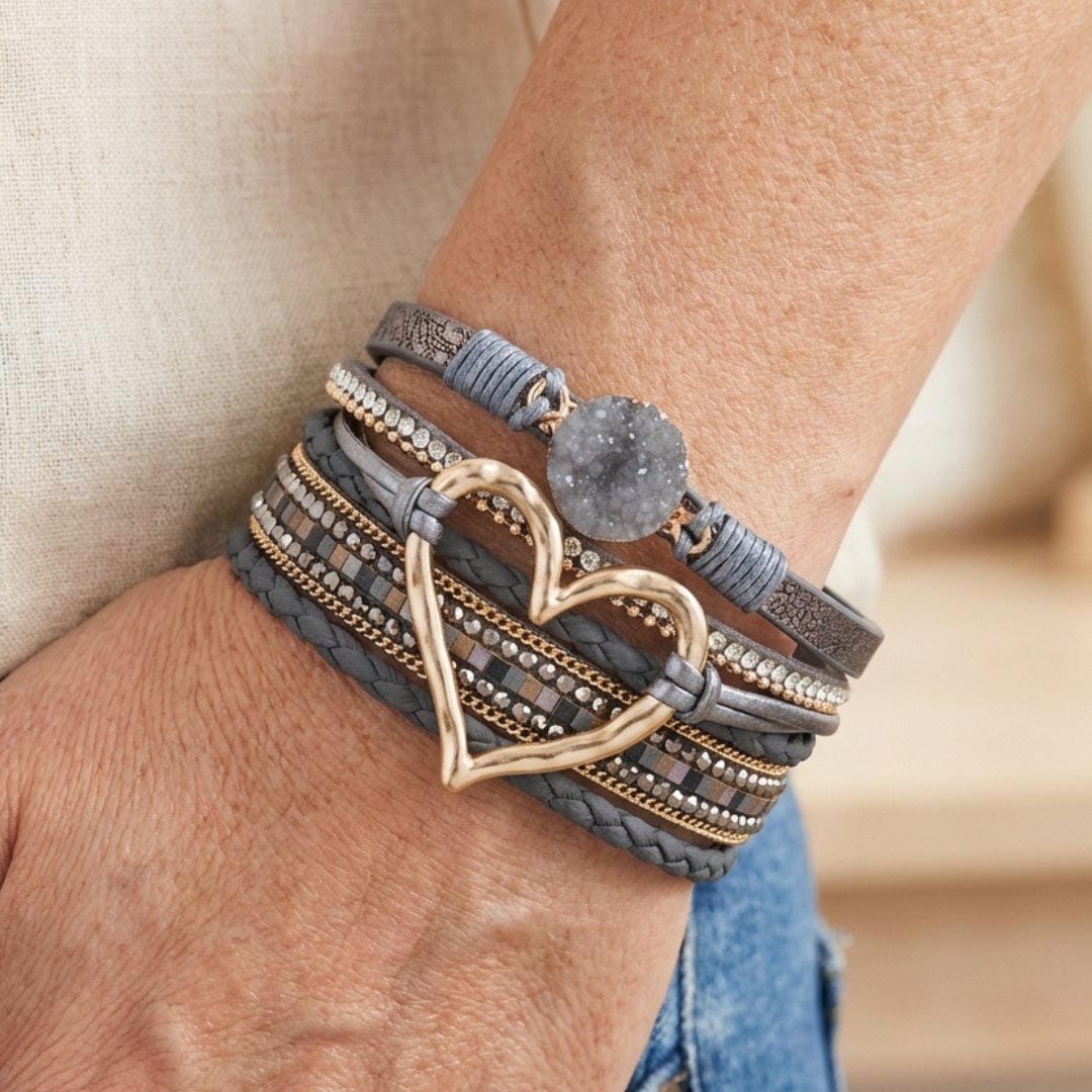 Bracelet bohème en cuir multi-couches