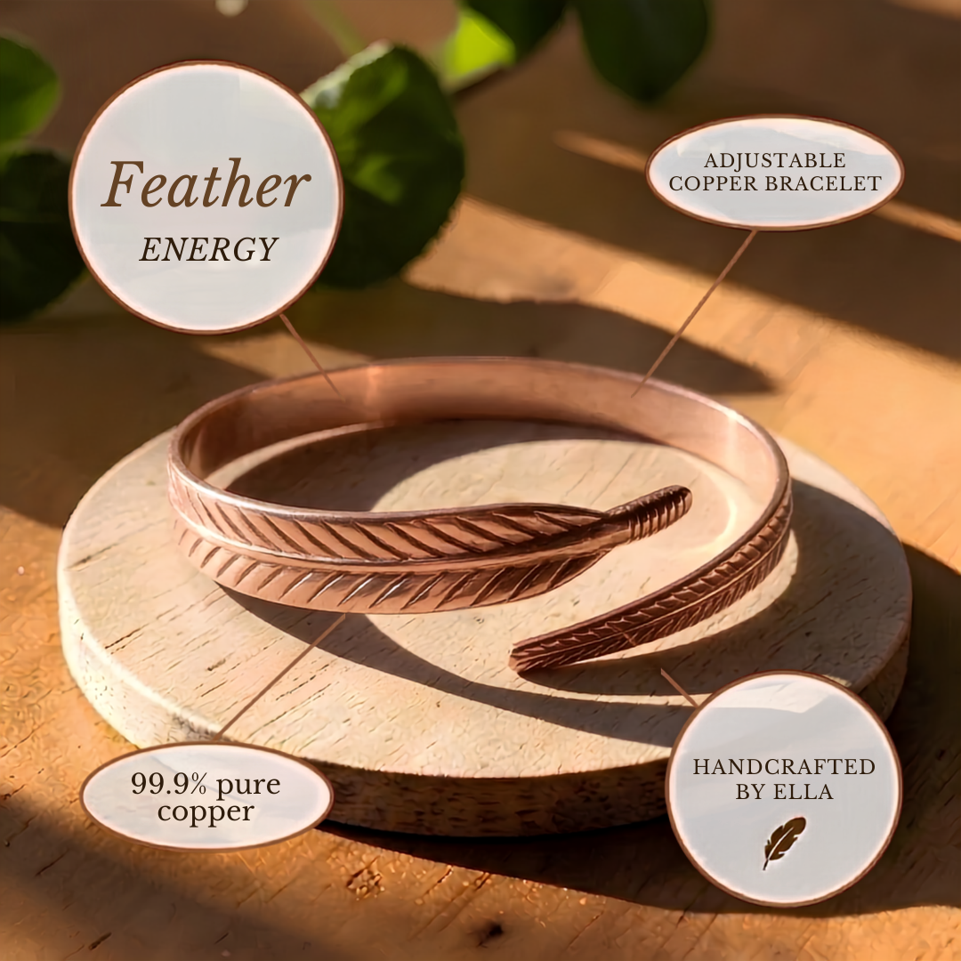 Bracelet en cuivre plume Ella