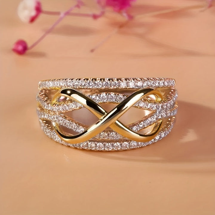Bague Infini en Or Blanc Sertie de Zirconium