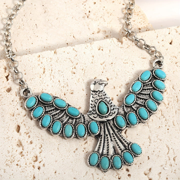 Collier Pendentif Aigle en Turquoise