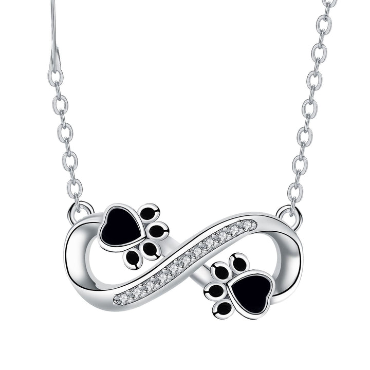 Collier Infini Empreinte de Pattes avec Zirconia