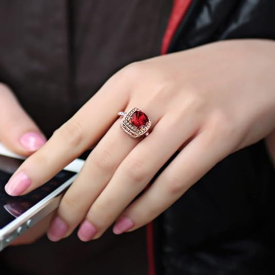 Bague Déclaration Ruby Halo | Or Rose