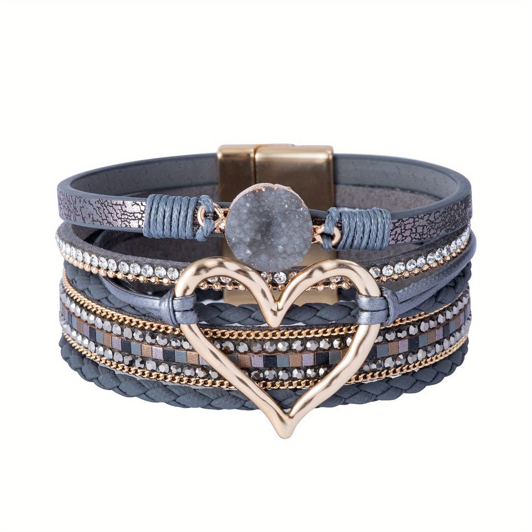 Bracelet bohème en cuir multi-couches