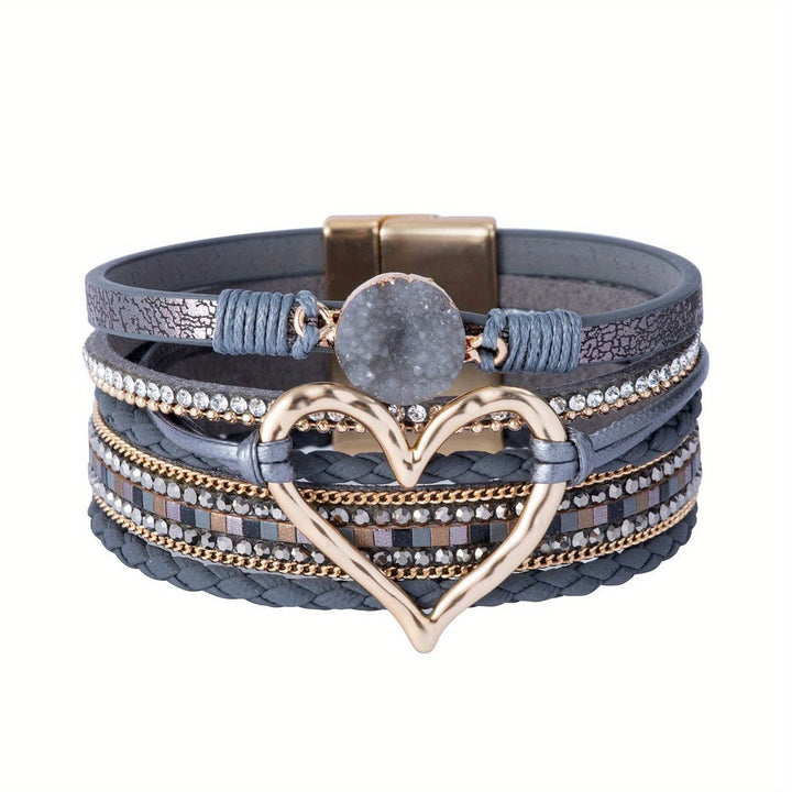Bracelet bohème en cuir multi-couches