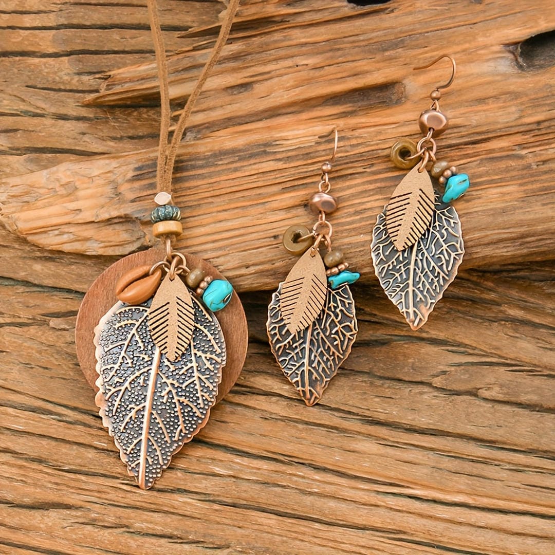 Ensemble de Charms Turquoise Feuille d&