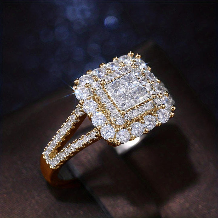 Square Zirconium Wedding Ring