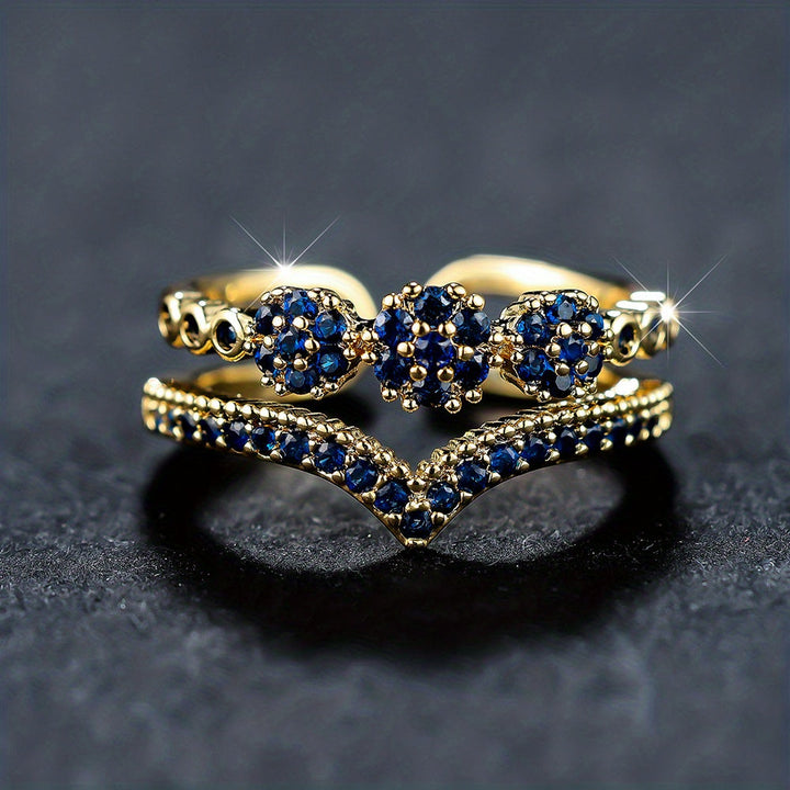 Bague de Luxe à Double Étage