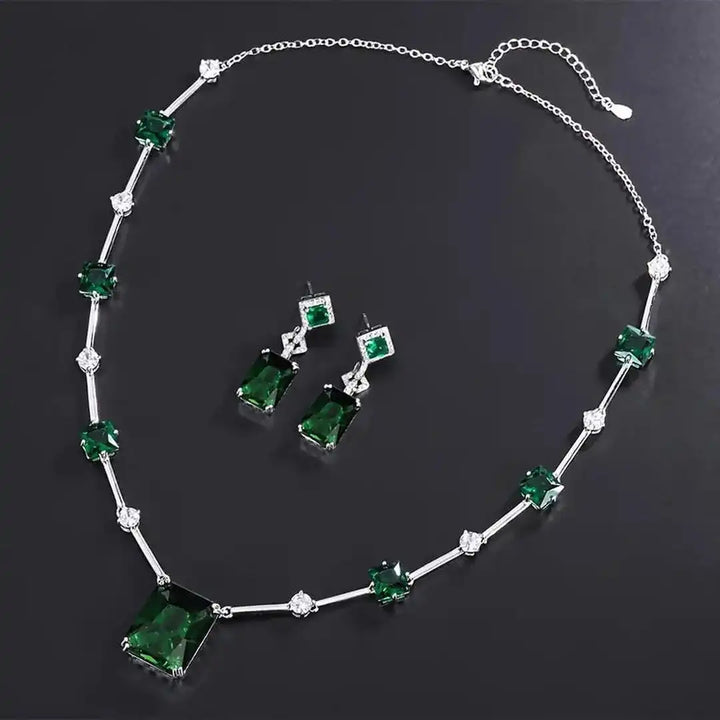Ensemble de Bijoux Émeraude Rectangulaire