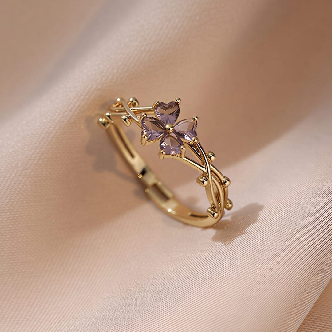 Bague Fleurie en Améthyste