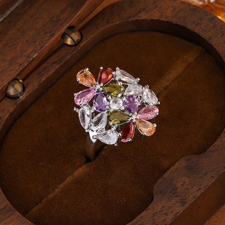 Bague Fleur aux Pétales Multicolores