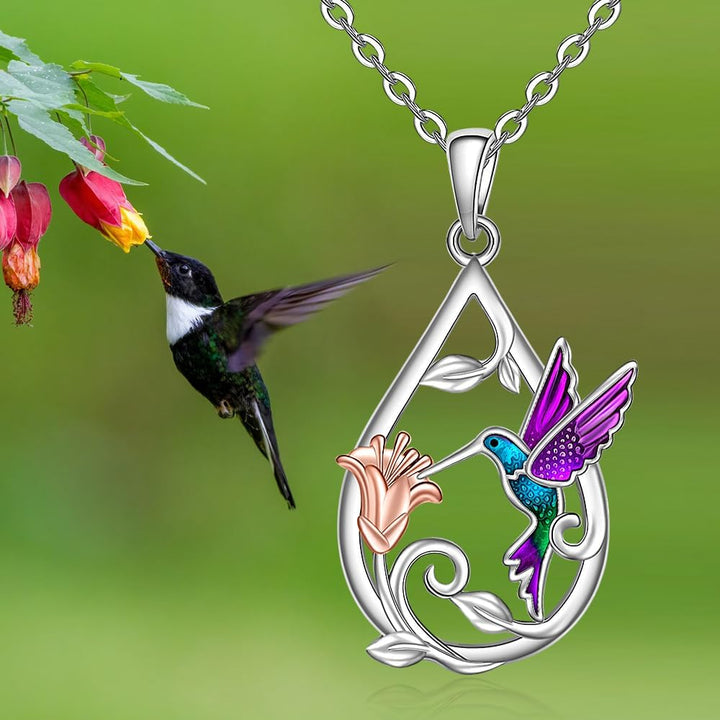 Magnifique Collier Colibri pour Femmes avec Boucles d&