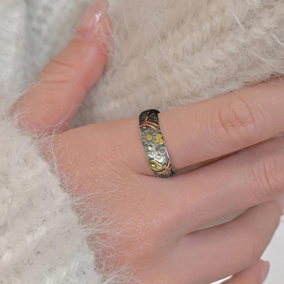 Bague Vintage Libellule Tournesol