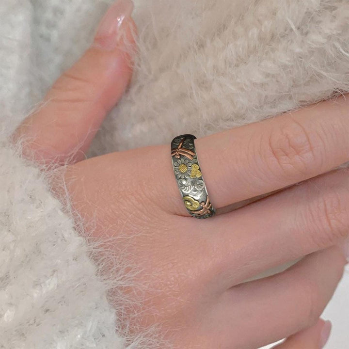 Bague Vintage Libellule Tournesol