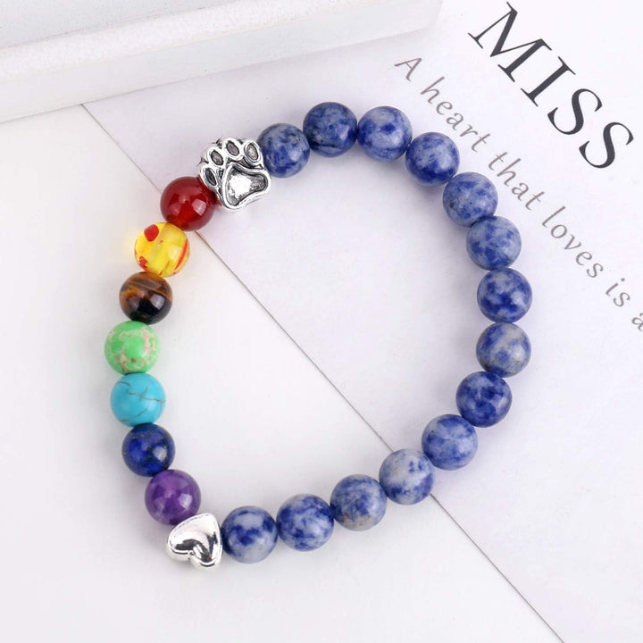 Bracelet Mémorial Arc-en-Ciel – Cadeau de 7 Perles de Chakra pour la Perte d&