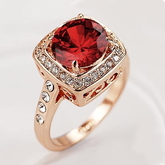 Bague Déclaration Ruby Halo | Or Rose