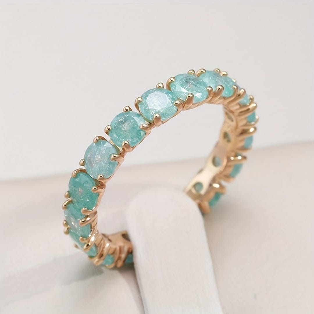 Bague Éternité en Cristal Aqua