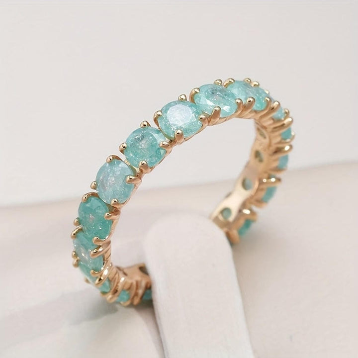 Bague Éternité en Cristal Aqua