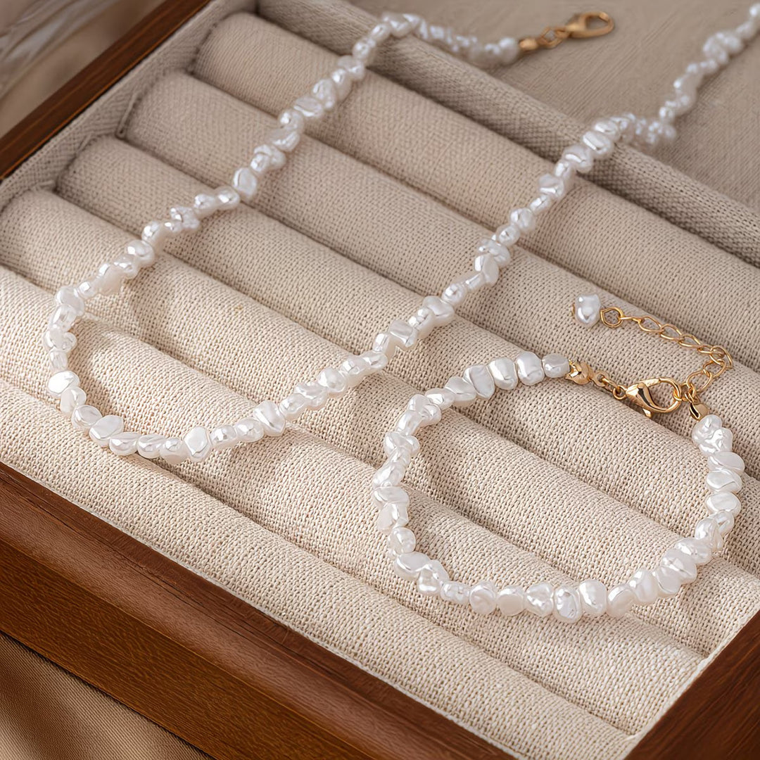 Baroque Pearl Necklace &amp; Bracelet Set